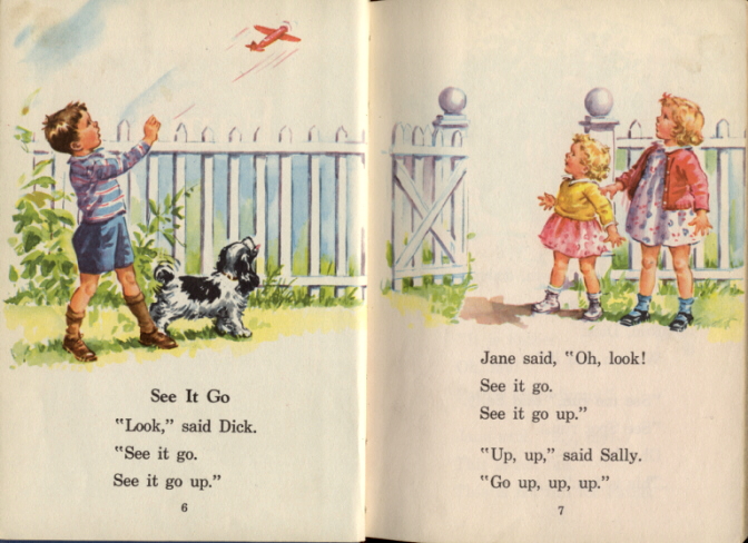 Two pages from 1950s-era childrens' storybook